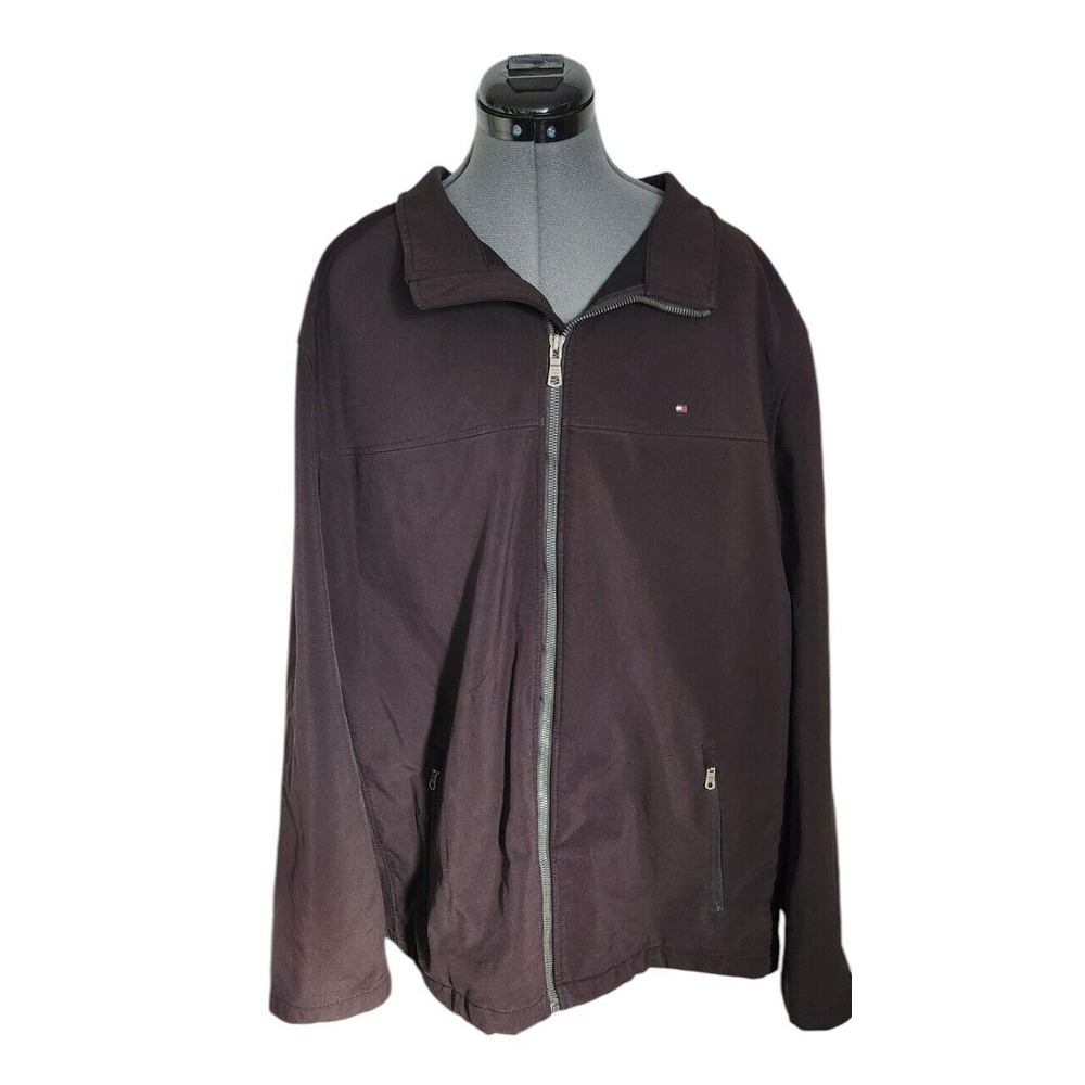 Tommy Hilfiger Mens 3XLT Brown Full Zip Mesh Lined Lightweight Jacket Tall